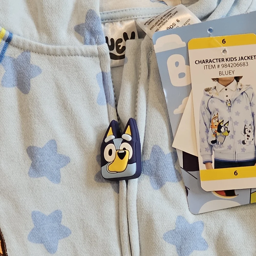 Bluey Zip Up Hoodie Jacket Size 6